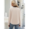 image:imageWIHOLL V Neck Business Casual Tops Fall Blouses Trendy Long Sleeve ShirtsApricot With Black