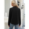 image:imageWIHOLL V Neck Business Casual Tops Fall Blouses Trendy Long Sleeve ShirtsBlack
