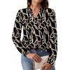 image:imageWIHOLL V Neck Business Casual Tops Fall Blouses Trendy Long Sleeve ShirtsBlack Gold Lines