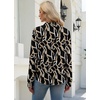 image:imageWIHOLL V Neck Business Casual Tops Fall Blouses Trendy Long Sleeve ShirtsBlack Gold Lines