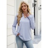 image:imageWIHOLL V Neck Business Casual Tops Fall Blouses Trendy Long Sleeve ShirtsBlue White Stripe