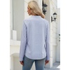 image:imageWIHOLL V Neck Business Casual Tops Fall Blouses Trendy Long Sleeve ShirtsBlue White Stripe
