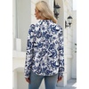 image:imageWIHOLL V Neck Business Casual Tops Fall Blouses Trendy Long Sleeve ShirtsBoho Blue Floral Print