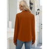 image:imageWIHOLL V Neck Business Casual Tops Fall Blouses Trendy Long Sleeve ShirtsCaramel