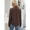 image:imageWIHOLL V Neck Business Casual Tops Fall Blouses Trendy Long Sleeve ShirtsDark Brown Stripe