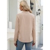 image:imageWIHOLL V Neck Business Casual Tops Fall Blouses Trendy Long Sleeve ShirtsLight Brown Stripe