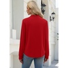 image:imageWIHOLL V Neck Business Casual Tops Fall Blouses Trendy Long Sleeve ShirtsRed