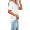 image:imageWIHOLL Women Summer T Shirts Short Sleeve Rounded V Neck Pocket Tee Tops00white