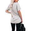 image:imageWIHOLL Women Summer T Shirts Short Sleeve Rounded V Neck Pocket Tee Tops00white Striped