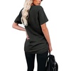 image:imageWIHOLL Women Summer T Shirts Short Sleeve Rounded V Neck Pocket Tee Tops01black Striped