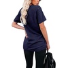 image:imageWIHOLL Women Summer T Shirts Short Sleeve Rounded V Neck Pocket Tee Tops03navy Striped