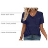 image:imageWIHOLL Women Summer T Shirts Short Sleeve Rounded V Neck Pocket Tee Tops03navy Striped