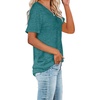 image:imageWIHOLL Women Summer T Shirts Short Sleeve Rounded V Neck Pocket Tee Tops1aqua