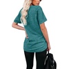image:imageWIHOLL Women Summer T Shirts Short Sleeve Rounded V Neck Pocket Tee Tops1aqua
