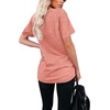 image:imageWIHOLL Women Summer T Shirts Short Sleeve Rounded V Neck Pocket Tee Tops1coral