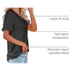 image:imageWIHOLL Women Summer T Shirts Short Sleeve Rounded V Neck Pocket Tee Tops1dark Gray