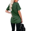 image:imageWIHOLL Women Summer T Shirts Short Sleeve Rounded V Neck Pocket Tee Tops1dark Green