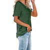 image:imageWIHOLL Women Summer T Shirts Short Sleeve Rounded V Neck Pocket Tee Tops1dark Green