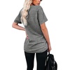 image:imageWIHOLL Women Summer T Shirts Short Sleeve Rounded V Neck Pocket Tee Tops1grey