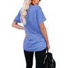 image:imageWIHOLL Women Summer T Shirts Short Sleeve Rounded V Neck Pocket Tee Tops1light Blue