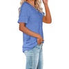 image:imageWIHOLL Women Summer T Shirts Short Sleeve Rounded V Neck Pocket Tee Tops1light Blue