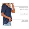 image:imageWIHOLL Women Summer T Shirts Short Sleeve Rounded V Neck Pocket Tee Tops1navy Blue