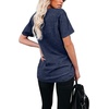 image:imageWIHOLL Women Summer T Shirts Short Sleeve Rounded V Neck Pocket Tee Tops1navy Blue
