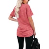 image:imageWIHOLL Women Summer T Shirts Short Sleeve Rounded V Neck Pocket Tee Tops1pink