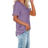 image:imageWIHOLL Women Summer T Shirts Short Sleeve Rounded V Neck Pocket Tee Tops1piris Purple
