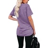 image:imageWIHOLL Women Summer T Shirts Short Sleeve Rounded V Neck Pocket Tee Tops1piris Purple