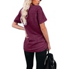 image:imageWIHOLL Women Summer T Shirts Short Sleeve Rounded V Neck Pocket Tee Tops1plum