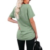 image:imageWIHOLL Women Summer T Shirts Short Sleeve Rounded V Neck Pocket Tee Tops1qsage Green