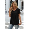 image:imageWIHOLL Women T Shirts Pleated Short Sleeve Tops Business Casual BlousesBalck