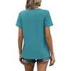 image:imageWIHOLL Women T Shirts Pleated Short Sleeve Tops Business Casual BlousesBlue