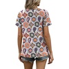 image:imageWIHOLL Women T Shirts Pleated Short Sleeve Tops Business Casual BlousesBoho Print 03