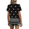 image:imageWIHOLL Women T Shirts Pleated Short Sleeve Tops Business Casual BlousesBoho Print 05