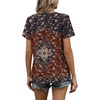 image:imageWIHOLL Women T Shirts Pleated Short Sleeve Tops Business Casual BlousesBoho Print 06