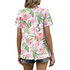 image:imageWIHOLL Women T Shirts Pleated Short Sleeve Tops Business Casual BlousesFloral Print 02