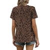 image:imageWIHOLL Women T Shirts Pleated Short Sleeve Tops Business Casual BlousesLeopard Print