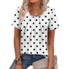 image:imageWIHOLL Women T Shirts Pleated Short Sleeve Tops Business Casual BlousesPolka Dot