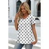 image:imageWIHOLL Women T Shirts Pleated Short Sleeve Tops Business Casual BlousesPolka Dot