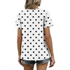 image:imageWIHOLL Women T Shirts Pleated Short Sleeve Tops Business Casual BlousesPolka Dot