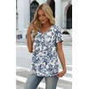 image:imageWIHOLL Women T Shirts Pleated Short Sleeve Tops Business Casual BlousesPrint 02