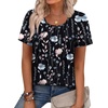 image:imageWIHOLL Women T Shirts Pleated Short Sleeve Tops Business Casual BlousesPrint 04