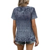 image:imageWIHOLL Women T Shirts Pleated Short Sleeve Tops Business Casual BlousesPrint 07