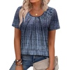 image:imageWIHOLL Women T Shirts Pleated Short Sleeve Tops Business Casual BlousesPrint 07