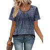 image:imageWIHOLL Women T Shirts Pleated Short Sleeve Tops Business Casual BlousesPrint 07