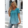 image:imageWIHOLL Women T Shirts Pleated Short Sleeve Tops Business Casual BlousesPrint 08