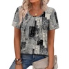 image:imageWIHOLL Women T Shirts Pleated Short Sleeve Tops Business Casual BlousesPrint 09