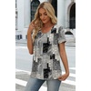 image:imageWIHOLL Women T Shirts Pleated Short Sleeve Tops Business Casual BlousesPrint 09